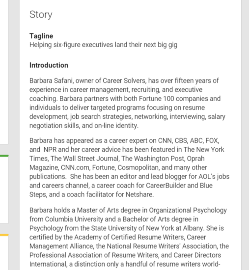 G+ profile